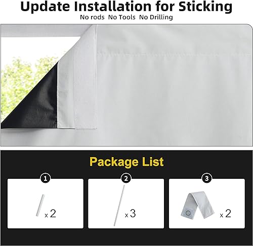 Miniatura 10 de NICETOWN Cortinas de privacidad para puerta francesa, textura de lino, 100% opacas, para dormitorio, sala de estar, persianas de puerta Tricia para