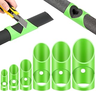 SUNJOYCO 6PCS Foam Pipe Insulation Cutting Guide, ABS Foam Pipe Cutter Tool, Tube Insulation Cutting Fixture, 0.61", 0.89", 1.12", 1.56", 1.83", 2.13"