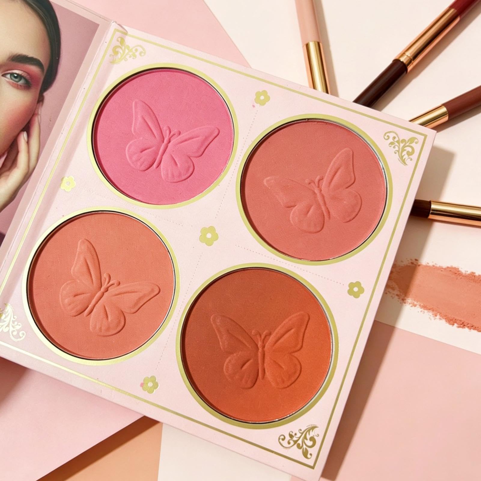 Palette Trucco Illuminante Blush Shimmer Opaco Lunga Durata Ed Antisudore | Palette Libro Trucco Viso Completo Per Donne Ragazze Mamma Casa Viaggio Compleanno