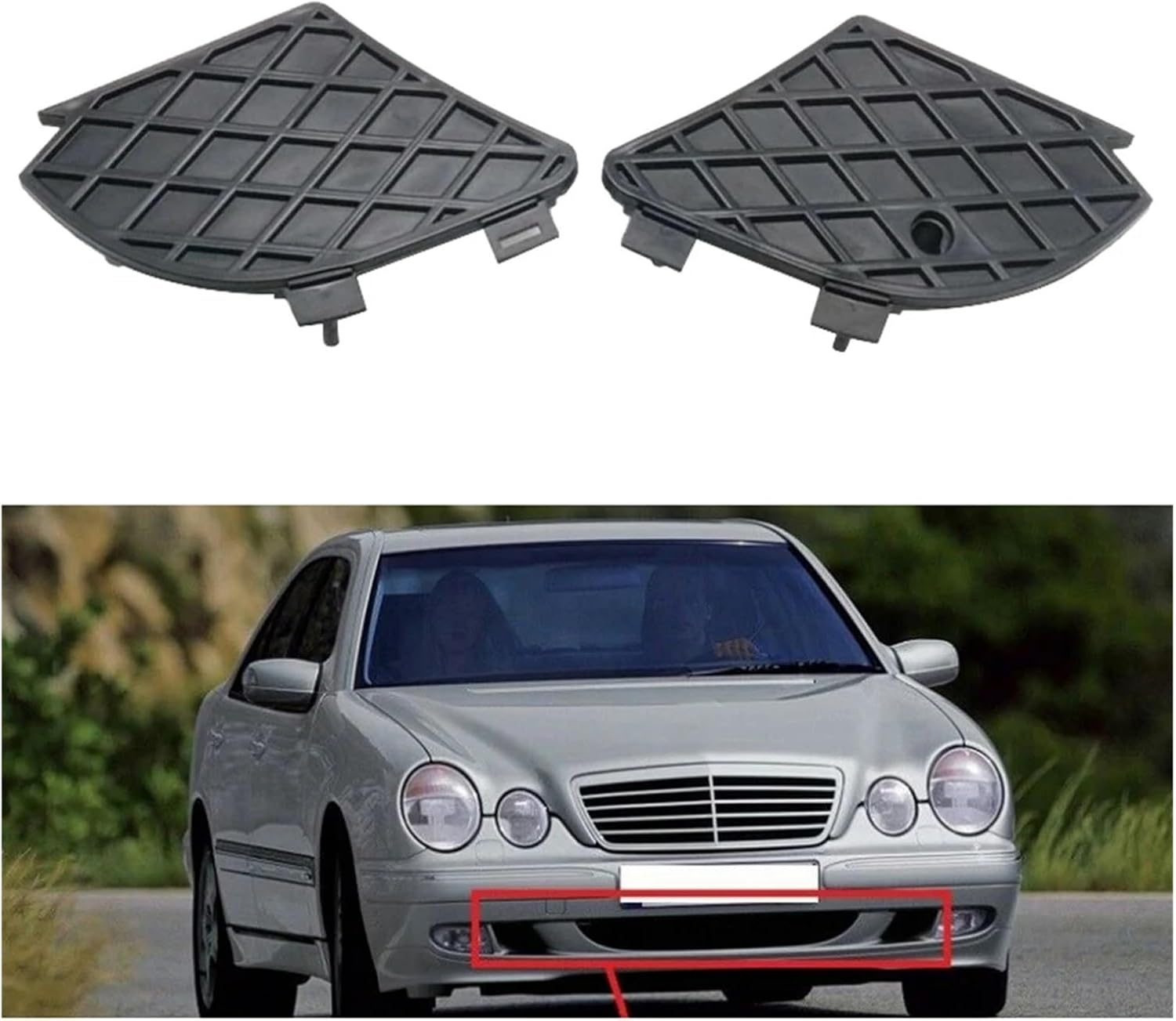 2108850153 Car Front Left Bumper Fog Light Cover Bezel Grille