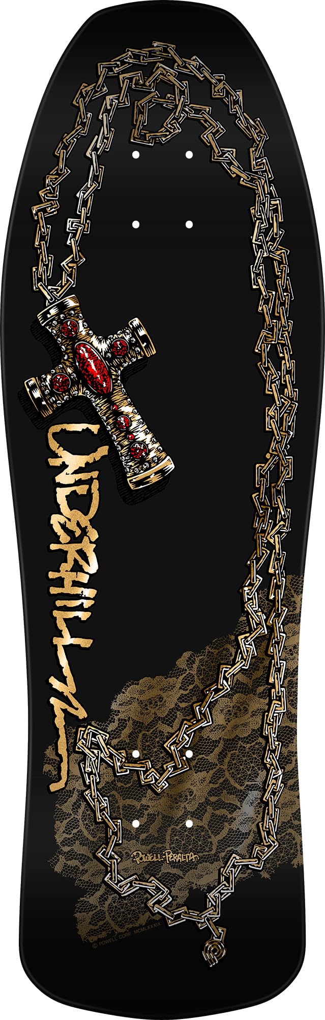Powell Peralta Ray Underhill Cross Reissue Skateboard Deck, Black