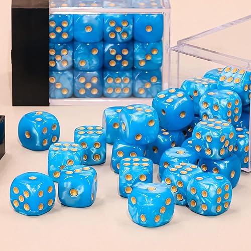 Miniatura 206 de Juego de 36 dados mini de 0.472 in, 6 caras, juego de dados con patrón de perlas, 6 dados estándar para Yahtzee, Bunco o enseñanza de matemáticas