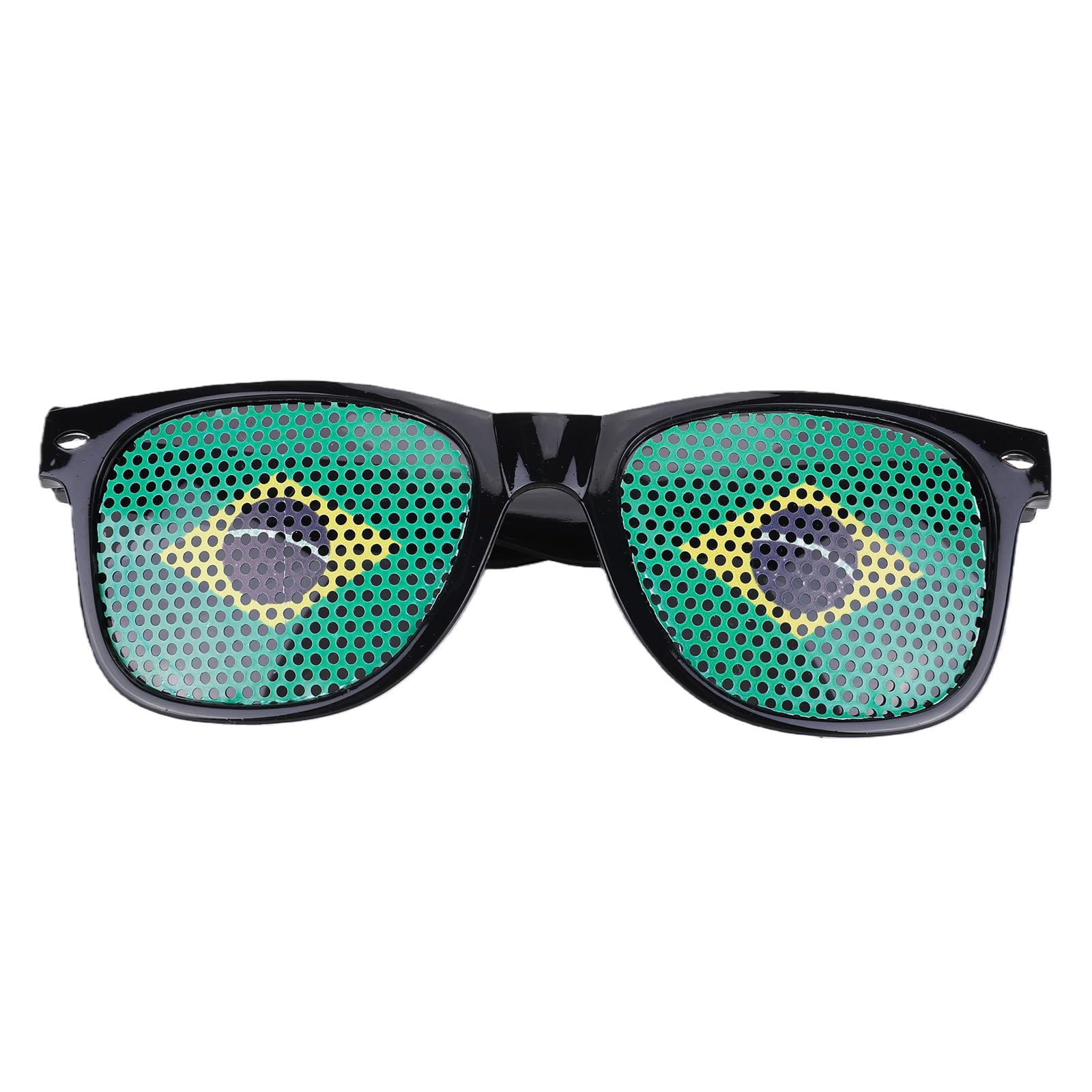 Paquete de 6 accesorios de apoyo deportivo con lentes de sol, bufanda y pintura facial, kit de animación para estadio fútbol (Brasil)