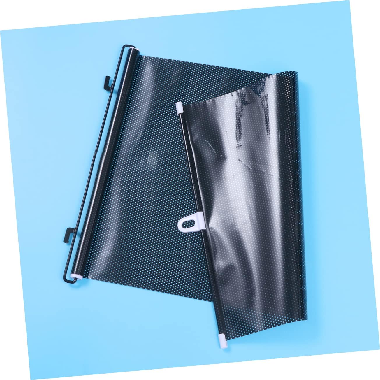 2Set Retractable Car Window Roller Sun Shade Protectors Black Vehicle Curtains for Heat Reduction UV Protection and Privacy Screen