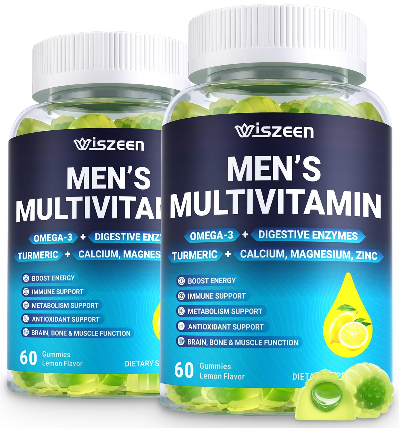 Mens Multivitamins Gummies, Methylated Multivitamin with Vitamins A C D K E