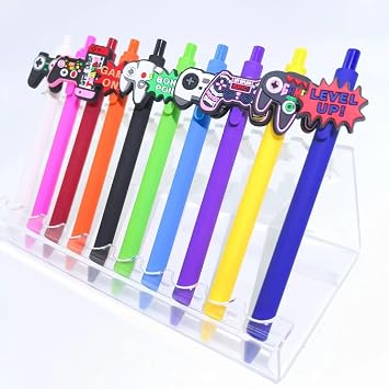 10Pcs Creative Game Controller Silicone Topper Ballpoint Pens Multicolor