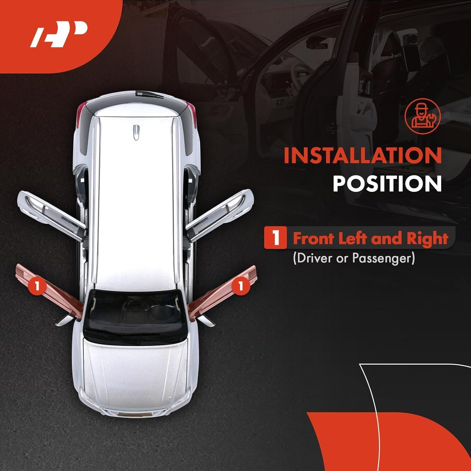 A-Premium 2-Pack Front Left and Right Door Check Compatible with Chevrolet Silverado 1500, Tahoe, Suburban, Avalanche & GMC Sierra 1500, Sierra 2500 HD, Yukon XL & Cadillac Escalade ESV EXT