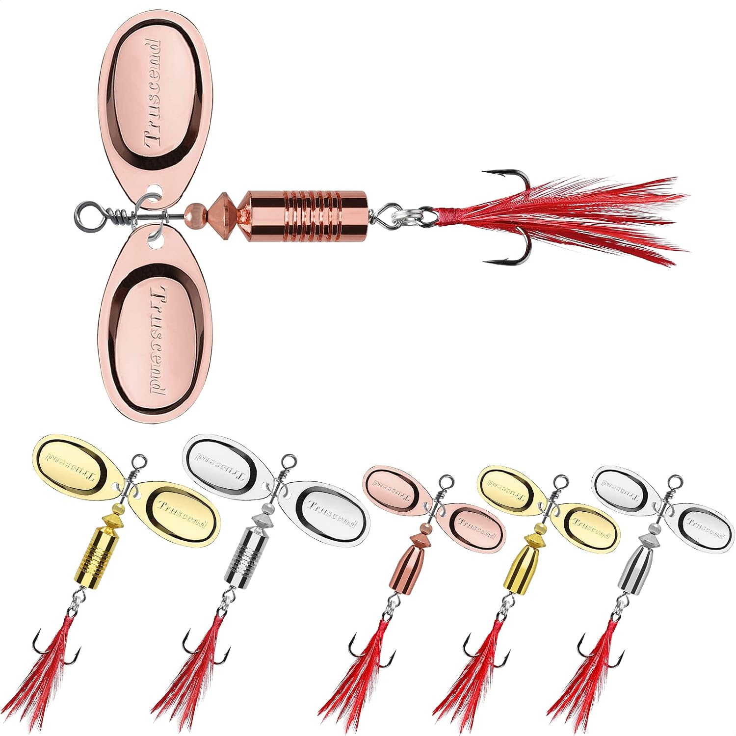 TRUSCEND Fishing Spinner Lures, Spoons Jigging Lures for Pike Mackerel Cod Trout Perch Bass Sea Accessories