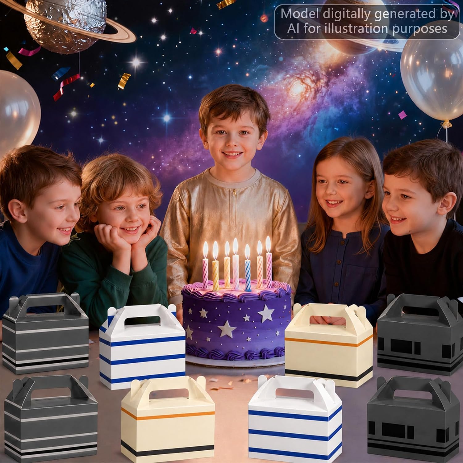 MinFyberd Space Galaxy Party Favor Gift Boxes Star Party Decorations 24pcs image 5