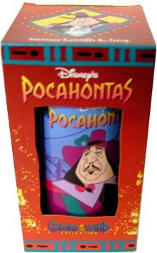 DISNEYS POCAHONTAS GOVERNOR RATCLIFFE & PERCY Drinking Glass Cup Collectable Colors of The Wind Collection