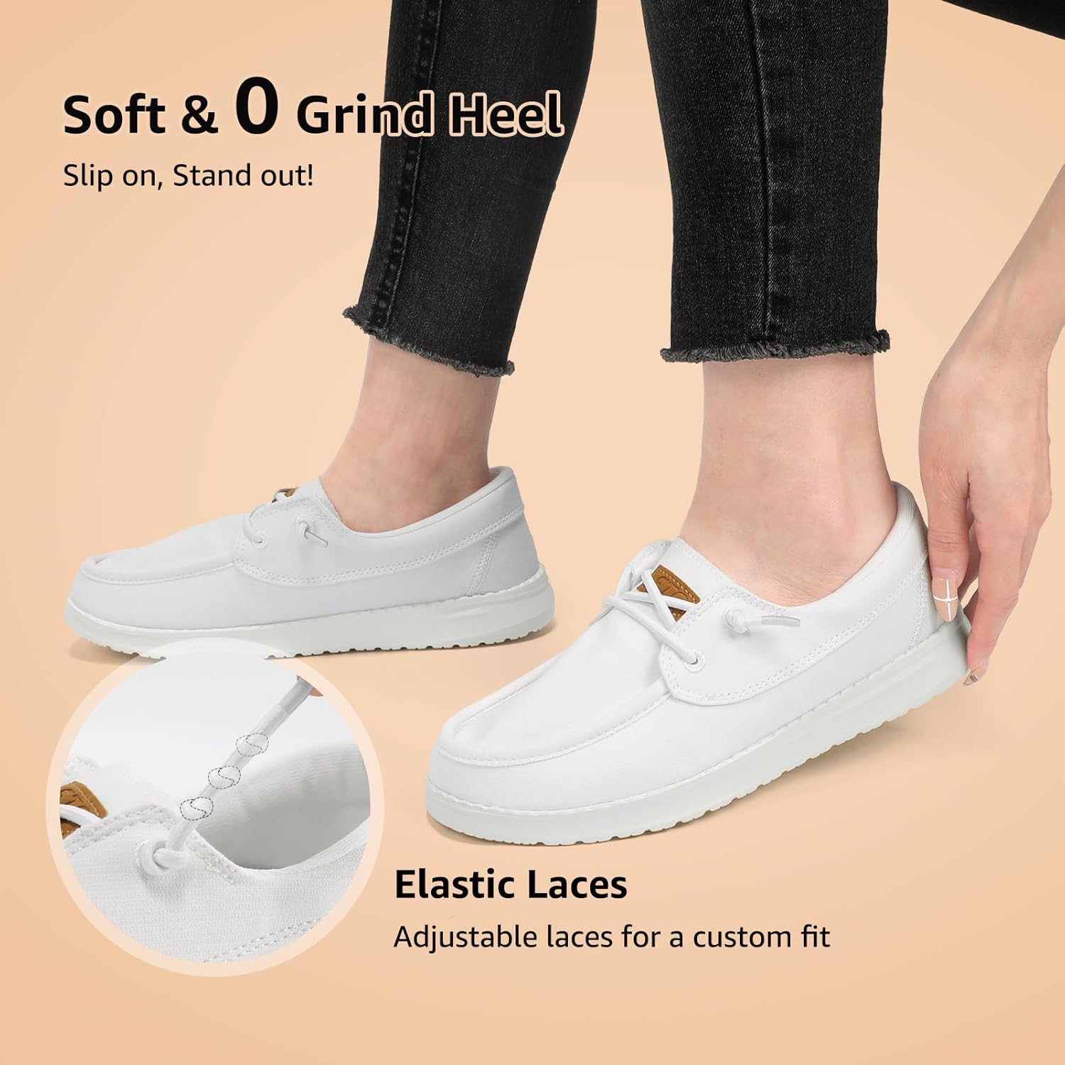 STQ Women Boat Shoes with Orthopedic Insole Slip On Business Casual Shoe for Plantar Fasciitis Lightweight Canvas Loafer - Image 7