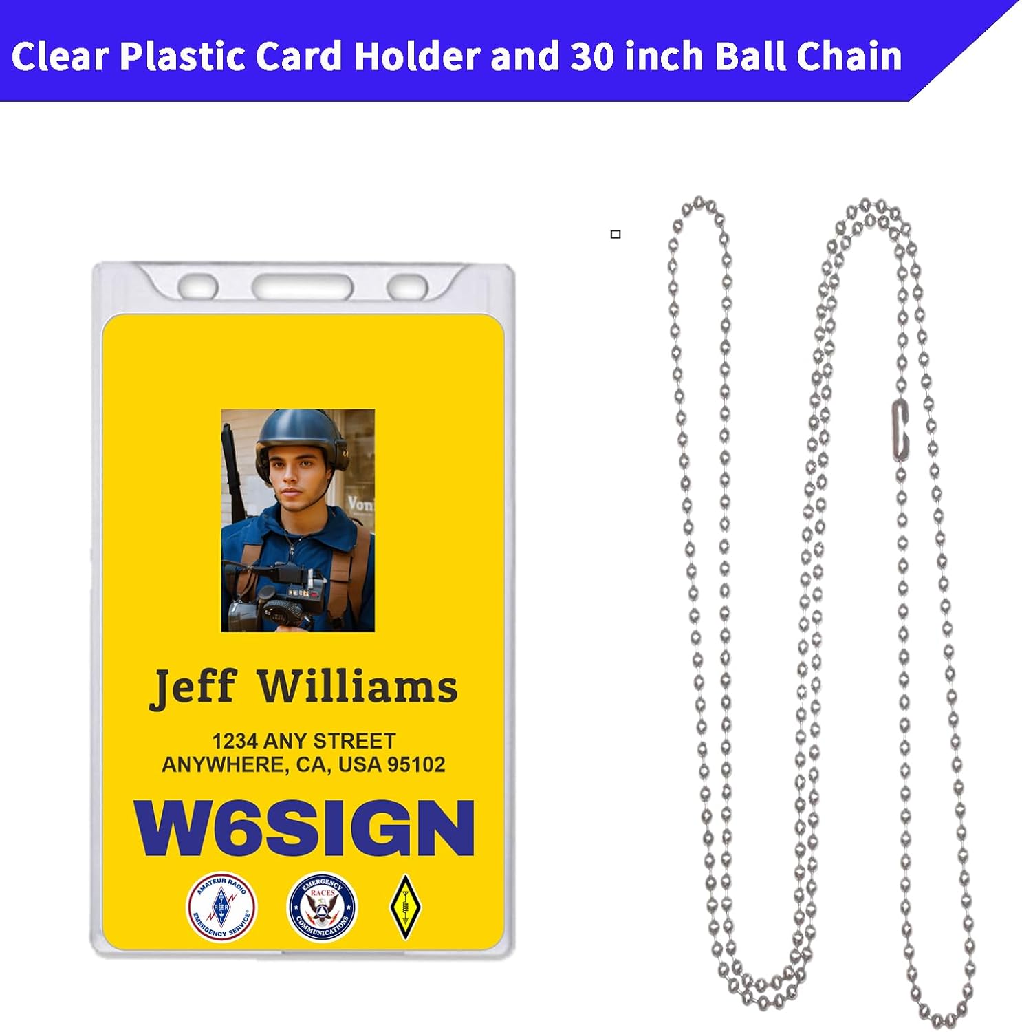 HAM Radio ID Card - Custom with Your Photo,Callsign and Name - HAM Radio Identification (HAM-Card-Template)