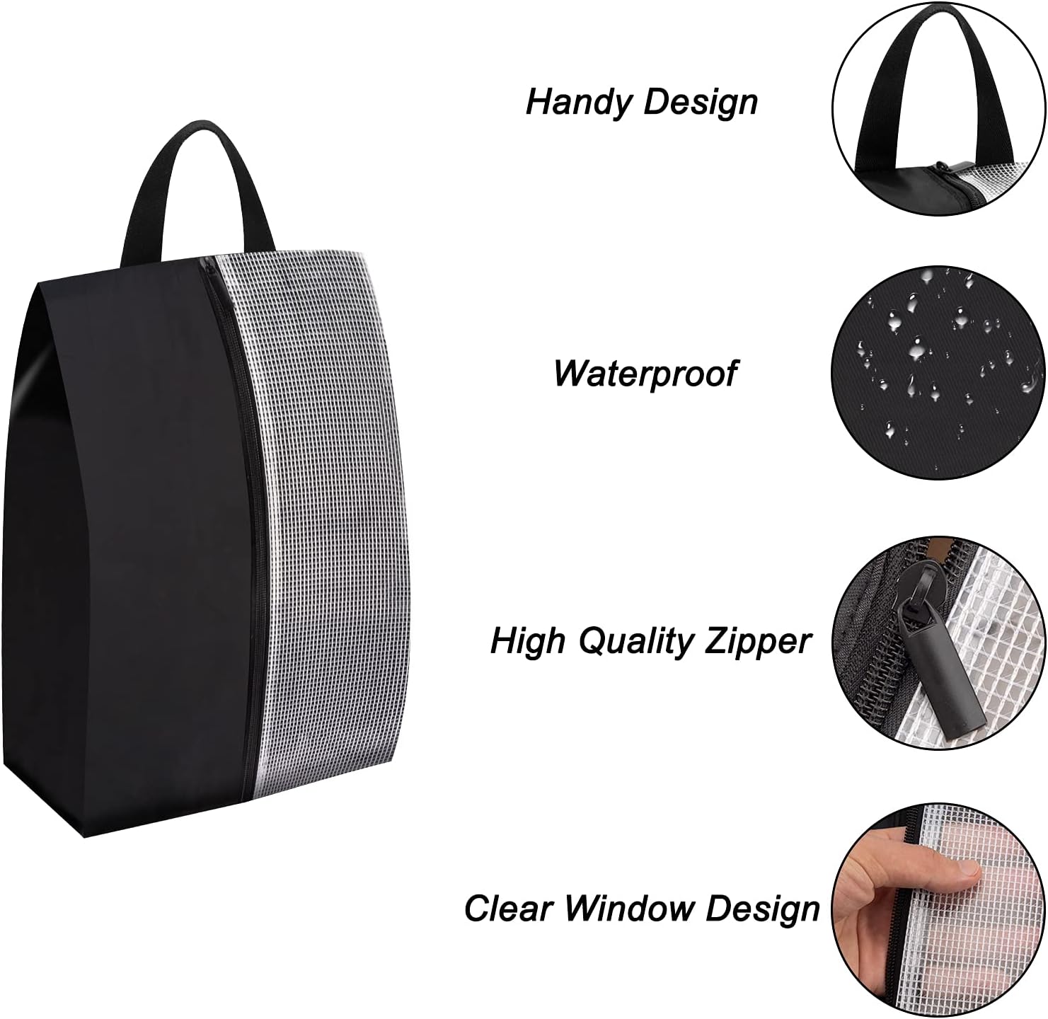 Lermende 5pack Travel Shoe Bags Waterproof Nylon Organizer Storage Tote Pouch-Black : Clothing, Shoes & Jewelry