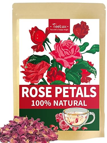 Vista 24 de TeeLux Té de Capullos de Rosa en Hojas Sueltas, 150g/5.3oz, Té Herbal de Capullos de Rosa Naturales Secos, Flores de Rosa de Grado Alimenticio