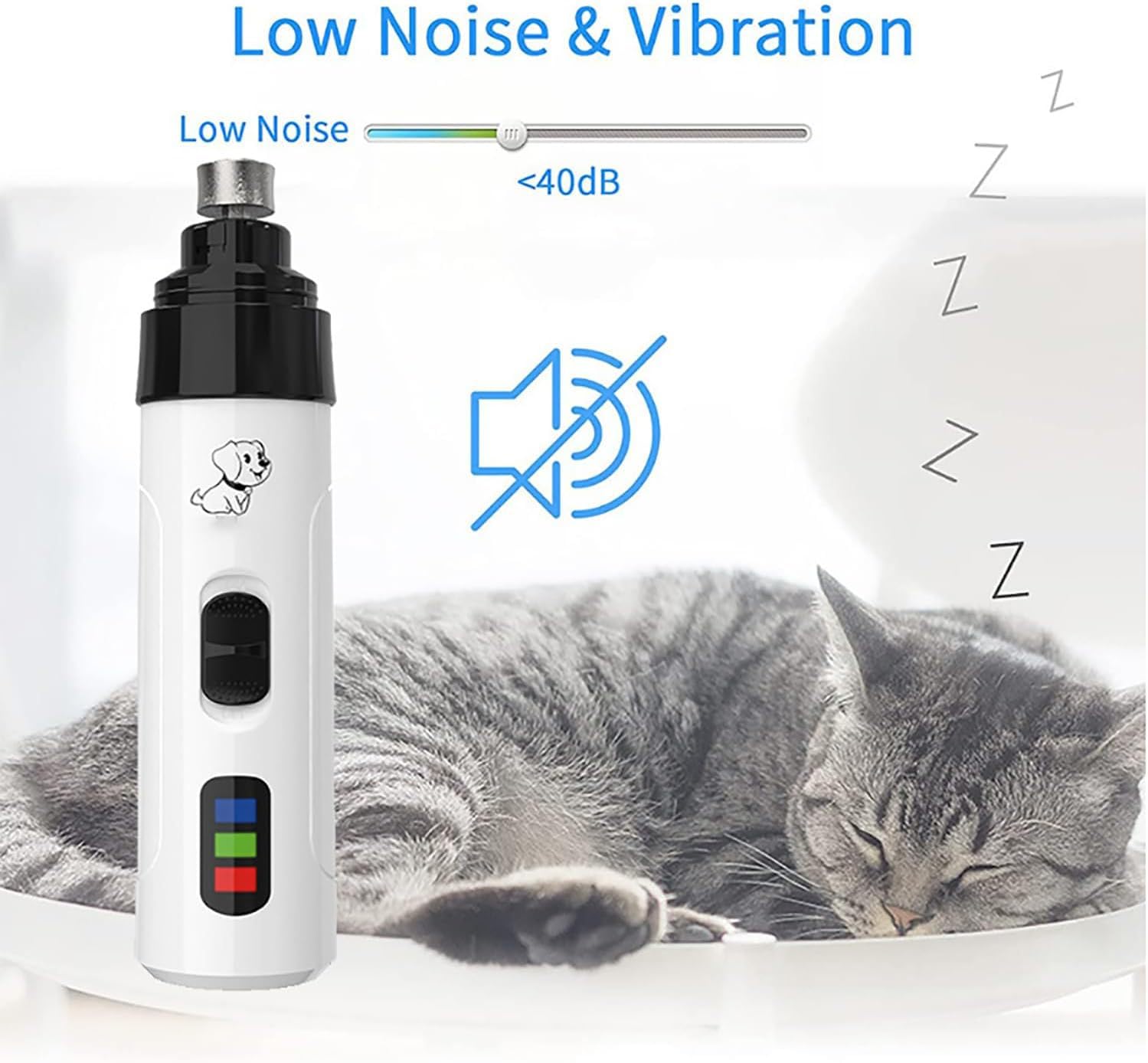 OrthoTrimmer Sicherer, sanfter, ergonomischer und leiser USB - Aufladbarer Krallenschleifer für Hunde und andere Haustiere