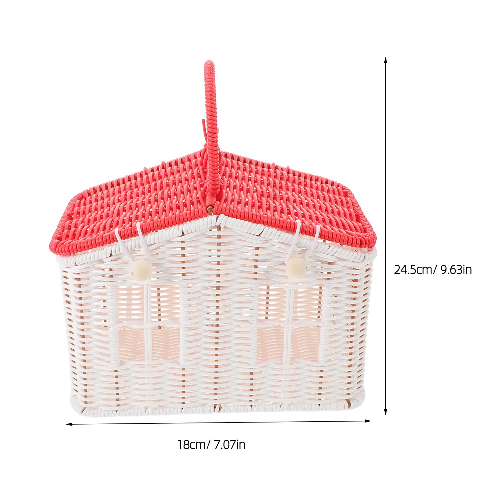 Yardenfun Cestino da Picnic in Vimini Intrecciato con Manico, Grazioso Cestino Rustico Intrecciato per bomboniere di Nozze, Accessori per riporre Gli Oggetti in Stile Country per Coppie, Bianco