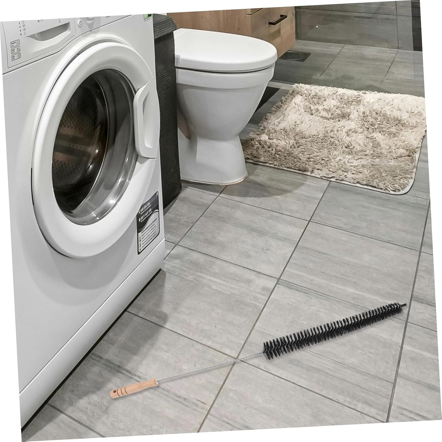 ORFOFE Dryer Vent Cleaning Brush with Long Handle Versatile Coil Brush for Washing Machine and Dryer Maintenance Soft Bristles for Safe Cleaning of Lint and Debris