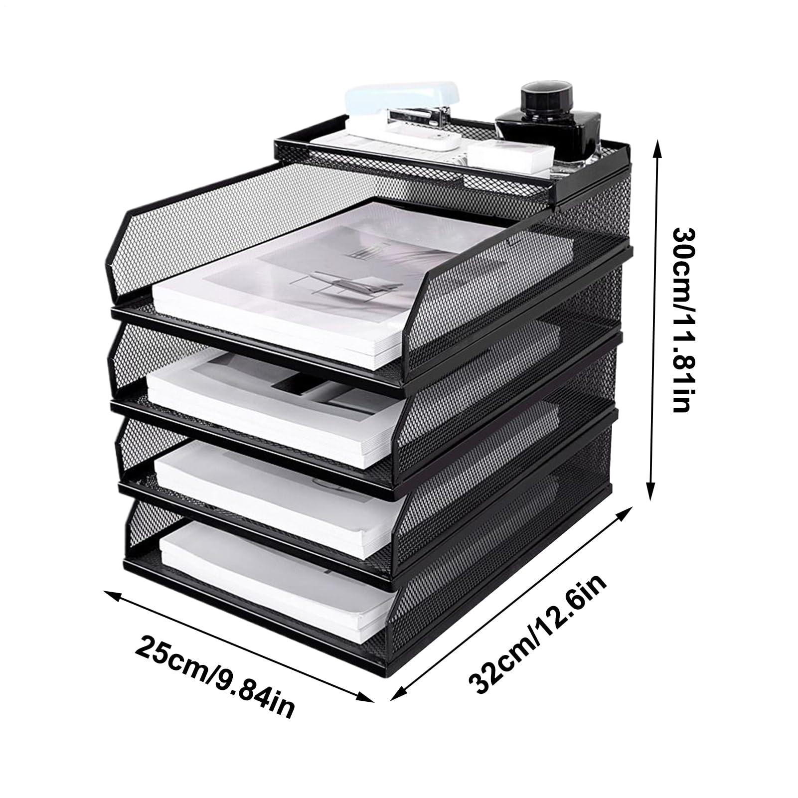 Bandejas Escritorio Soporte Vertical Apilable Para Documentos