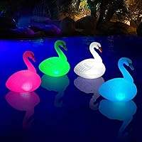 Vista 10 de Luces Flotantes Solares Cisne - Impermeable Inflable LED Multicolor para Piscina, Playa, Jardín, Patio y más