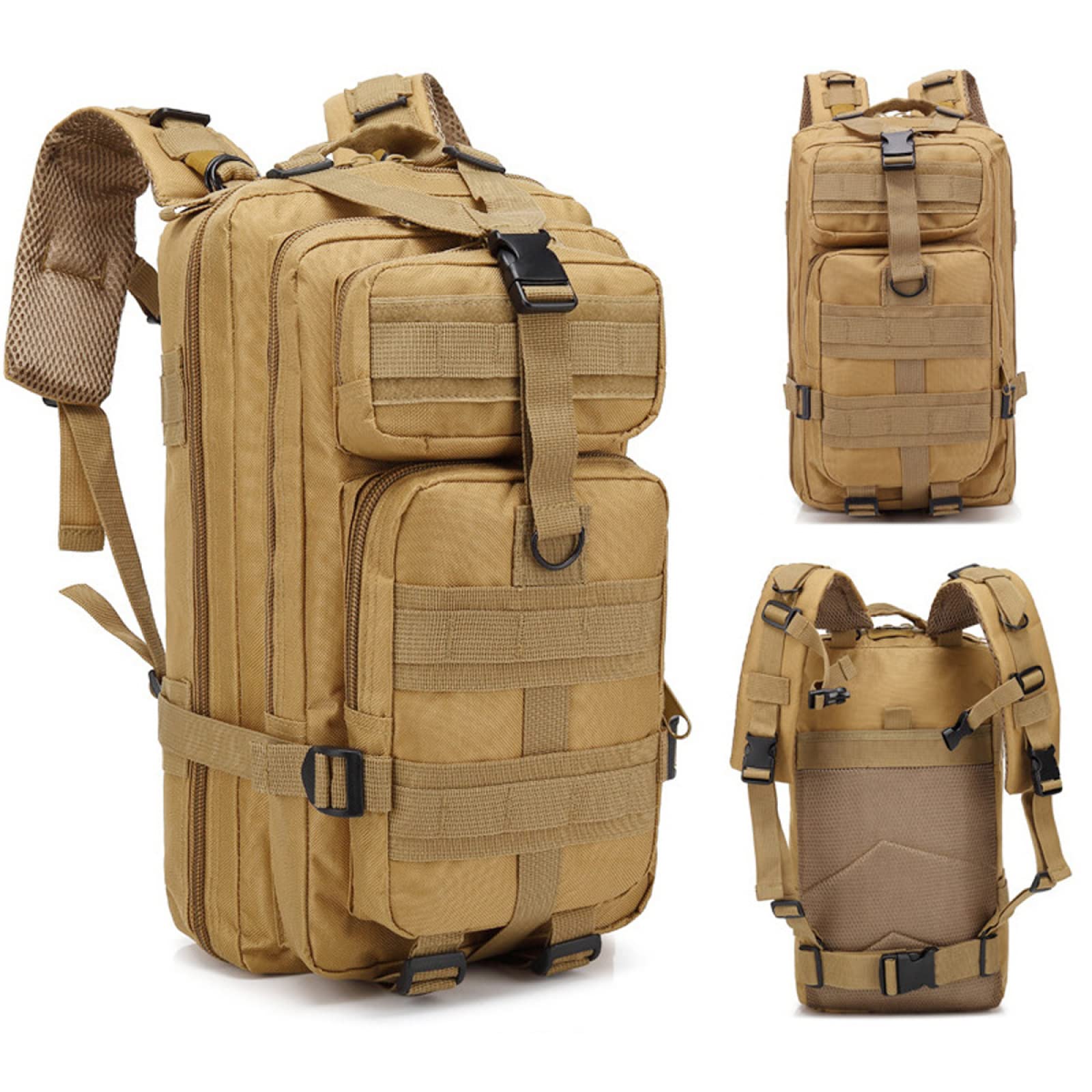 REEBOW GEAR Montañismo Mochila Multifuncional al Aire Libre Mochila táctica de 3 días Mochila táctica Militar Paquete de Asalto para Senderismo Camping Trekking Caza (30L, Khaki)