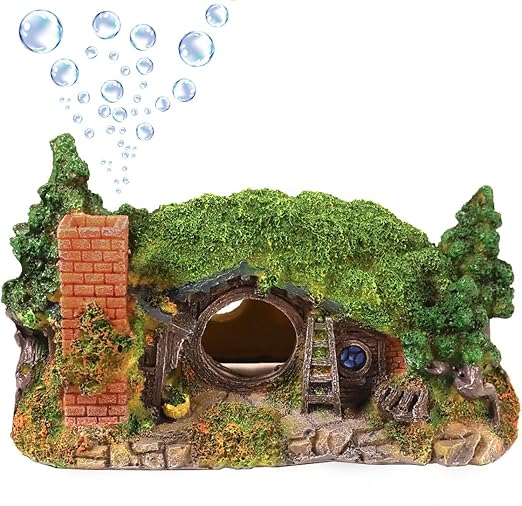Aquarium Decorations Fish Tank Bubbler Decoration Small Aquarium Hobbit