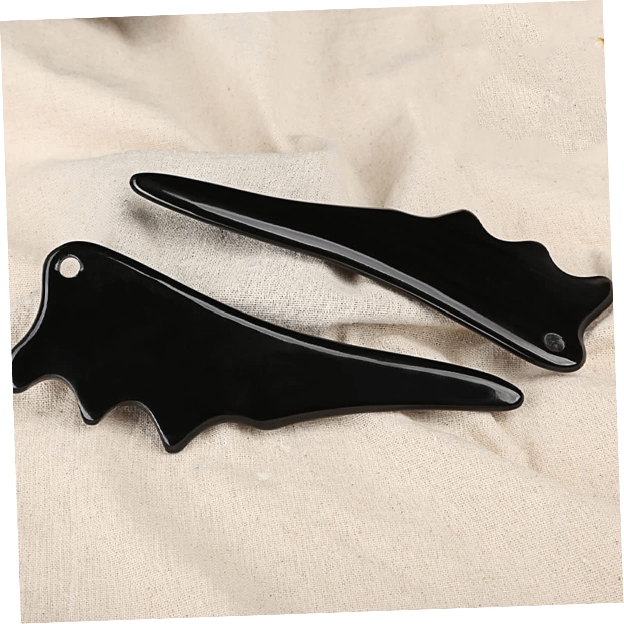 Healvian 3 Pezzi Di Strumento Terapeutico Gua Sha in Corno Di Bovino Naturale Per Viso Collo E Schiena Con Motivo A Per Massaggio Del Cuoio Capelluto E Spa