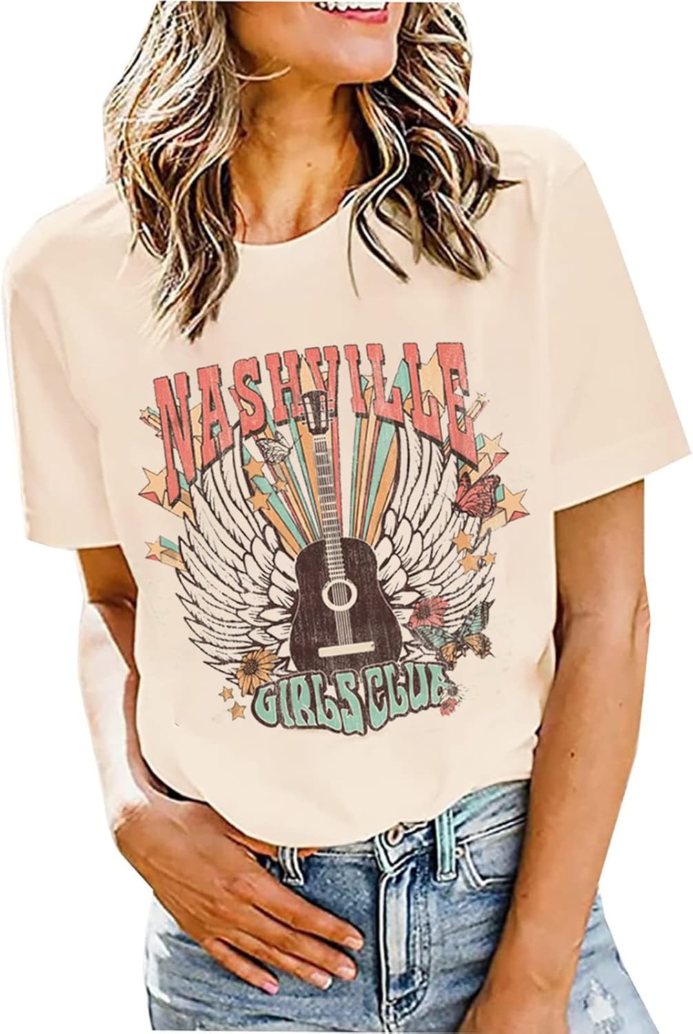 Nashville Shirt for Women Music City Guitar Graphic T Shirt Vintage Band Tees Tennessee Concert Tees Tops - Image 4