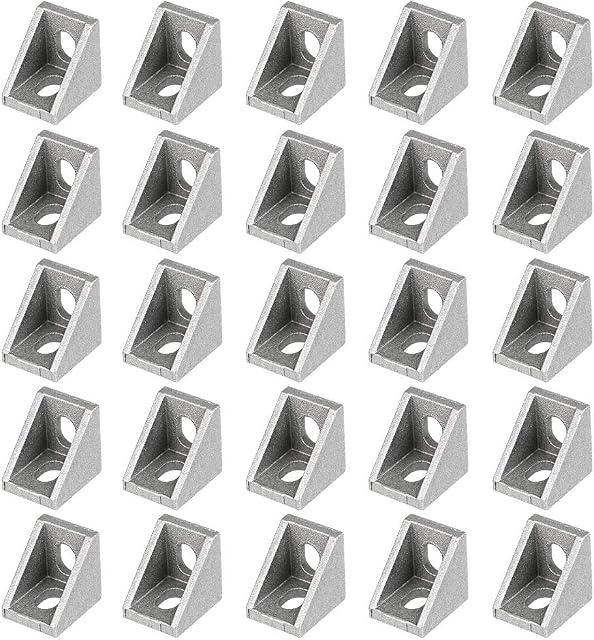 LYTIVAGEN 25 Pcs 2020 Corner Bracket Aluminum Alloy Right Angle Joint Brace Fastener for Industry Home 3D Printer Cutting Machine(20 * 20mm)