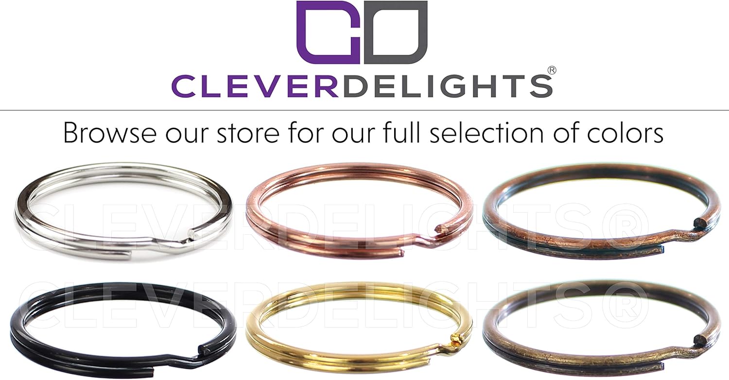 CleverDelights 2" Key Rings - 100 Pack - Large Split Key Rings - Strong Key Chain Ring Connector - 2 Inch