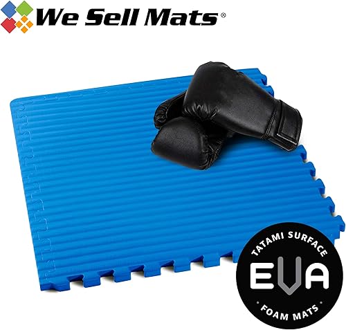 Miniatura 3 de We Sell Mats - Tapete de espuma EVA para artes marciales de 34 pulgadas de grosor, patrón de tatami, azulejos entrelazados para gimnasio en casa,