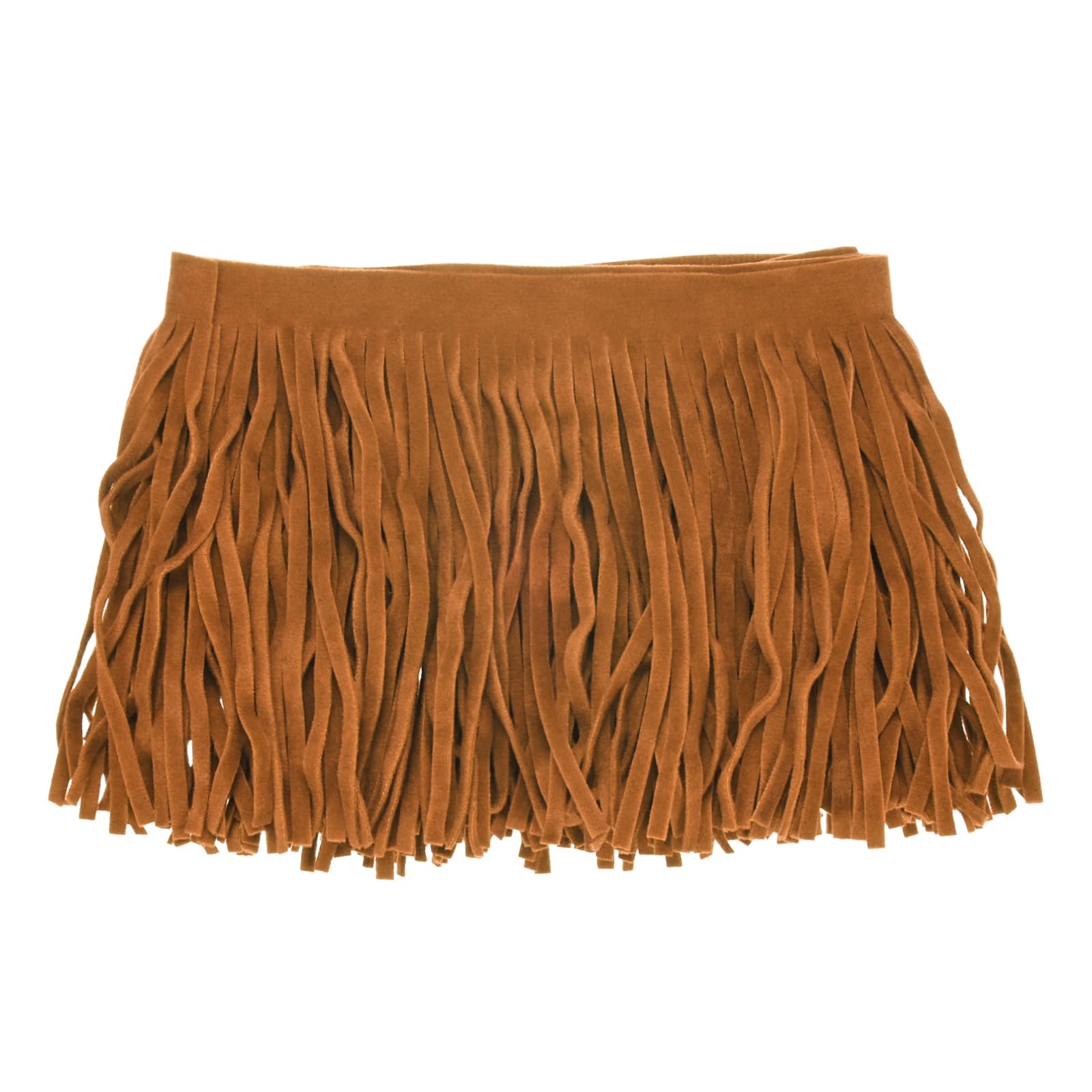 M METERXITY PU Leather Fringe Trim, 1 Yard 4 Inch Light Brown Double Side Suede Tassel Sewing Trim for DIY Craft/Sewing Dress Costume/Bags Shoe Decoration, Fringe Tassel — image 1