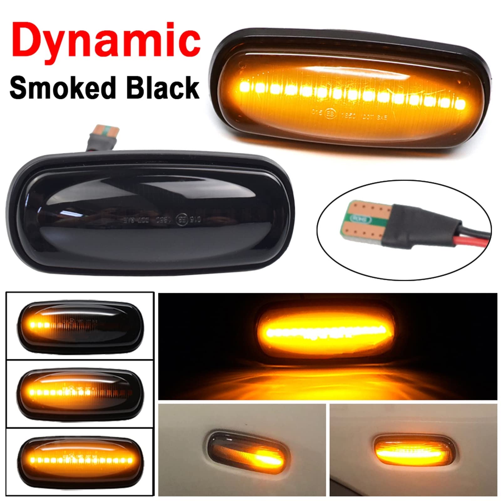 OZ-LAMPE Clignotants latéraux à LED pour La-nd Ro-ver Discovery 3 4 Freelander 2 Rang Rover Sport, feux de répétition latéraux avec CanBus, Clignotant Répéteur Lampe, Sans Erreur, 2 pièces