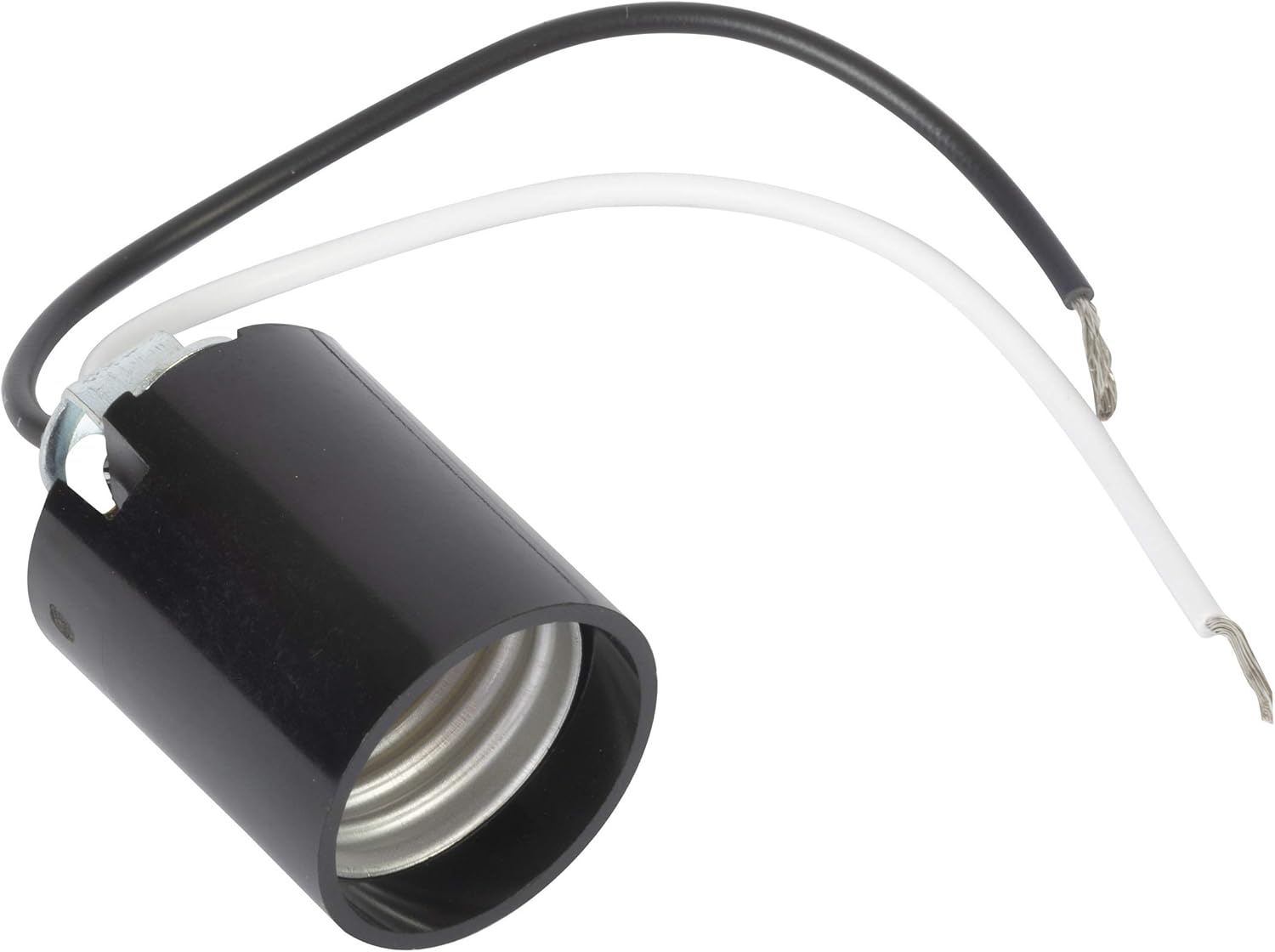 Gardner Bender GLS-35 Fixture Keyless Activation On/Off 1/2 in Mounting Bracket and Wire Leads Phenolic Shell Socket, Black