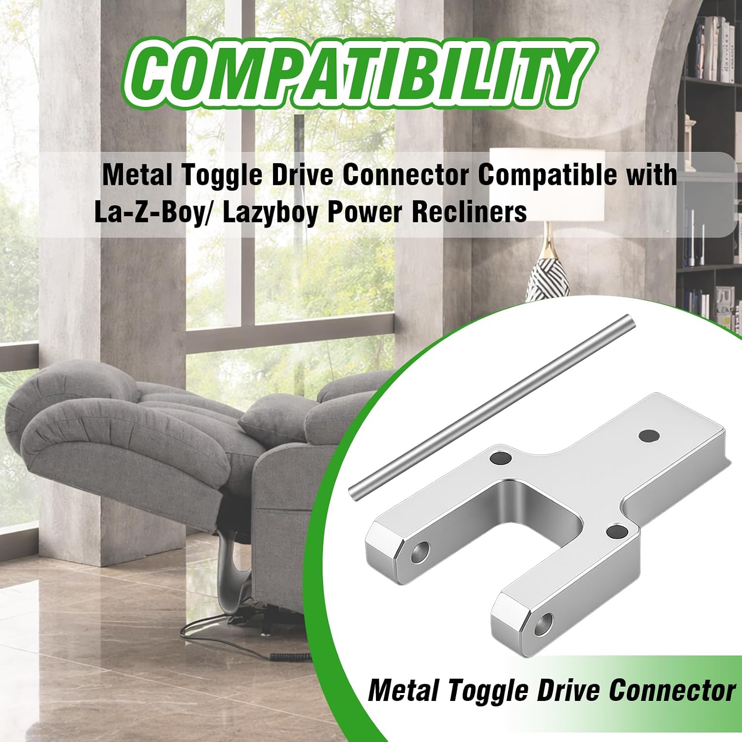 Metal Toggle Drive Connector Replacement Compatible with La-Z-Boy/Lazyboy Power Recliners, Recliner Repair Part for Electric Recliner Mechanism
