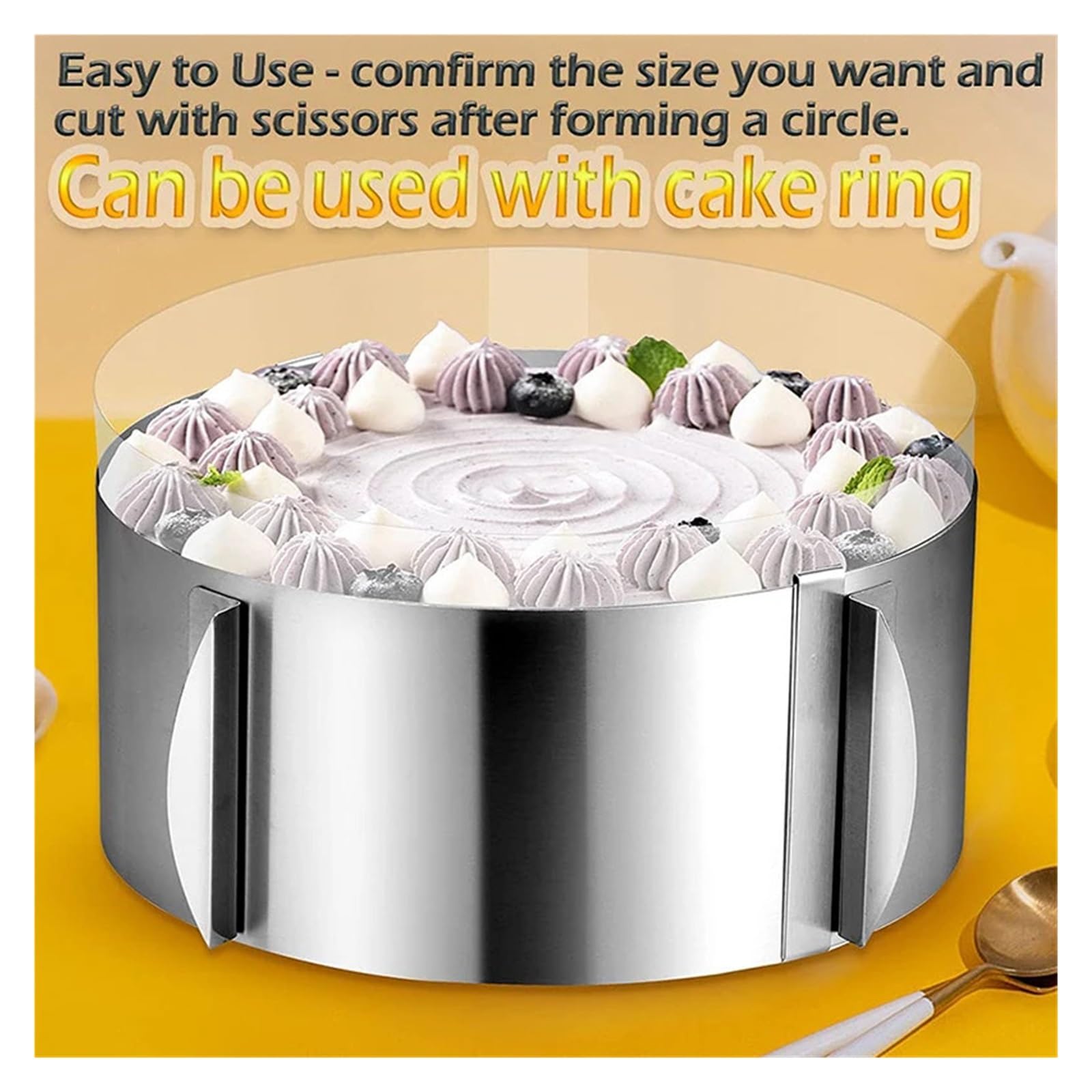 Anillas para Reposteria Molde de Anillo Mousse Acero Inoxidable Ajustable for Hornear Pasteles(Rectangle Cake Mold)