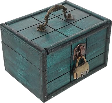 SOIMISS 1 Set Vintage Wooden Treasure Chest with Lock - Decorative Storage and Keepsake Box Wood Box Trunk for Photos Mementos Office Supplies