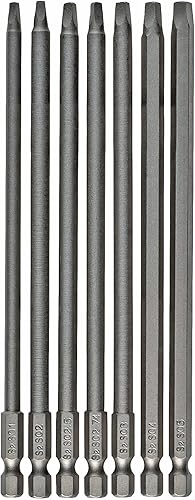 Juego de puntas de destornillador de cabeza cuadrada, 7 unidades SQ1 SQ2 SQ2.5 SQ2.74 SQ3 SQ4 SQ5 vástago hexagonal de 14 pulgadas 6 pulgadas5.906