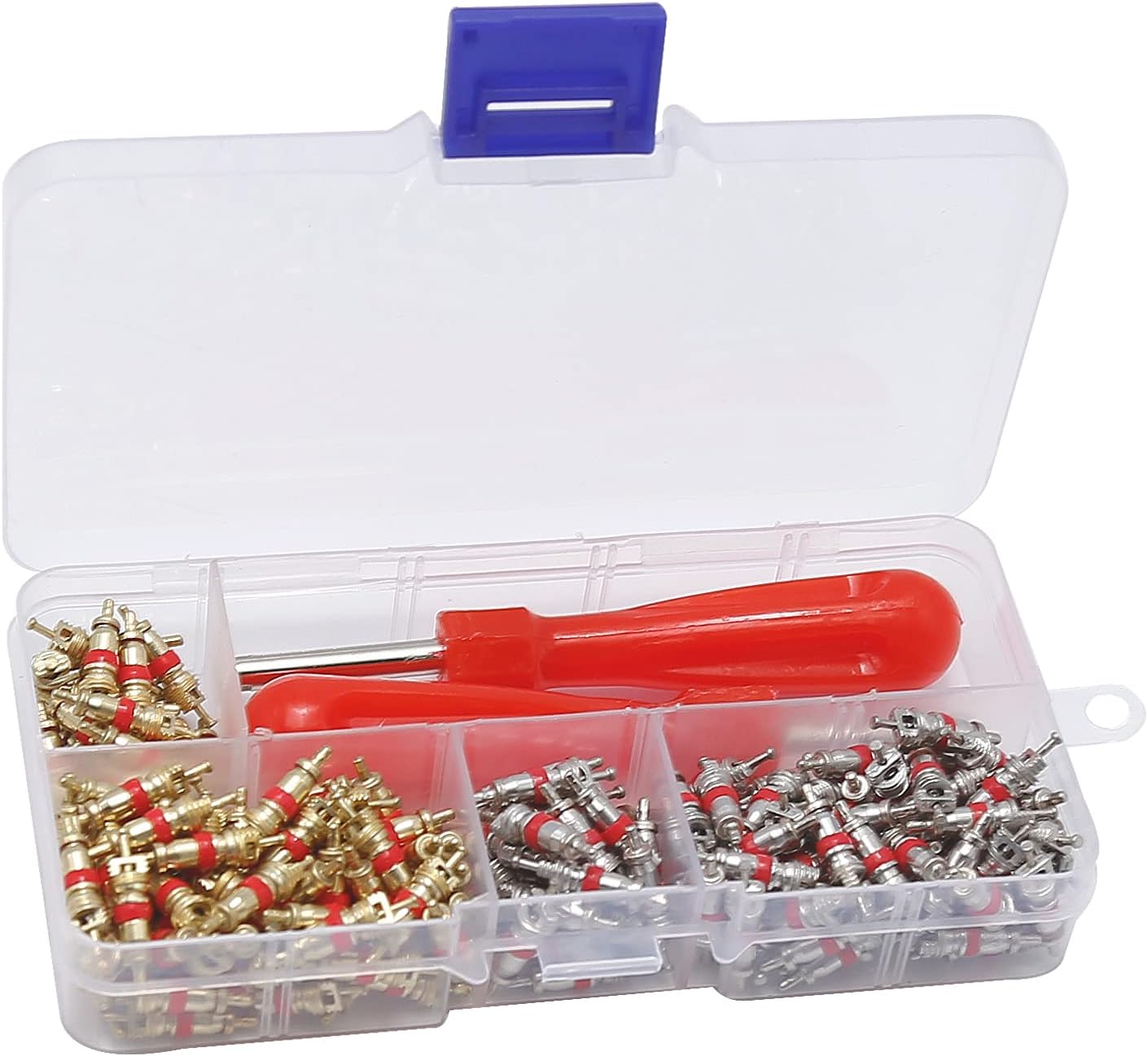 242pcs R134A Ac Valve Core Kit Valve Cores Kit AC Valve Core Removal Tool for Car A/C Valve Kit Air Conditioning Valve Core