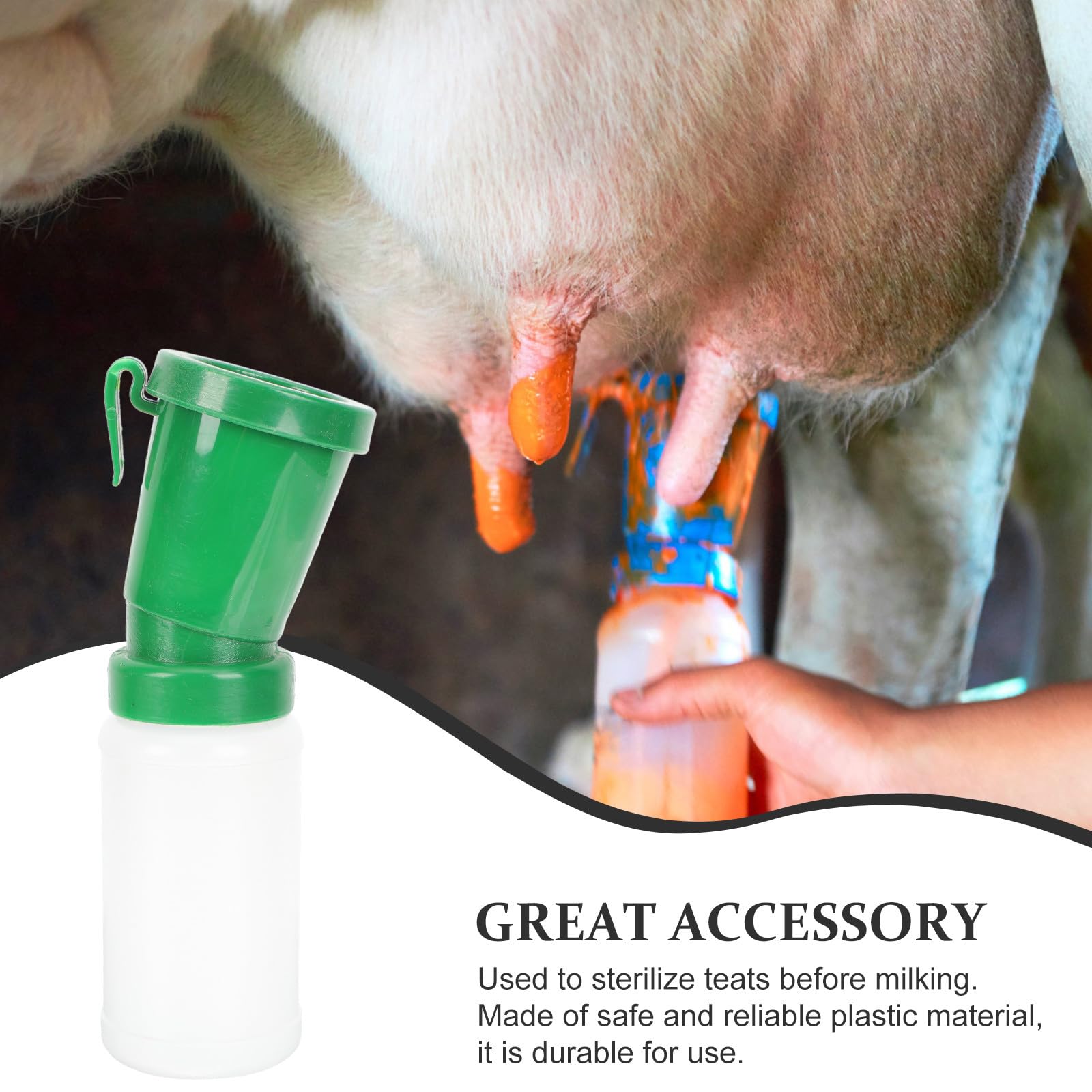 Tasses de Bain Médicamenteuses sans Refusion pour Vaches en Plastique Léger et Facile à Transporter Double Chambre pour Élevage
