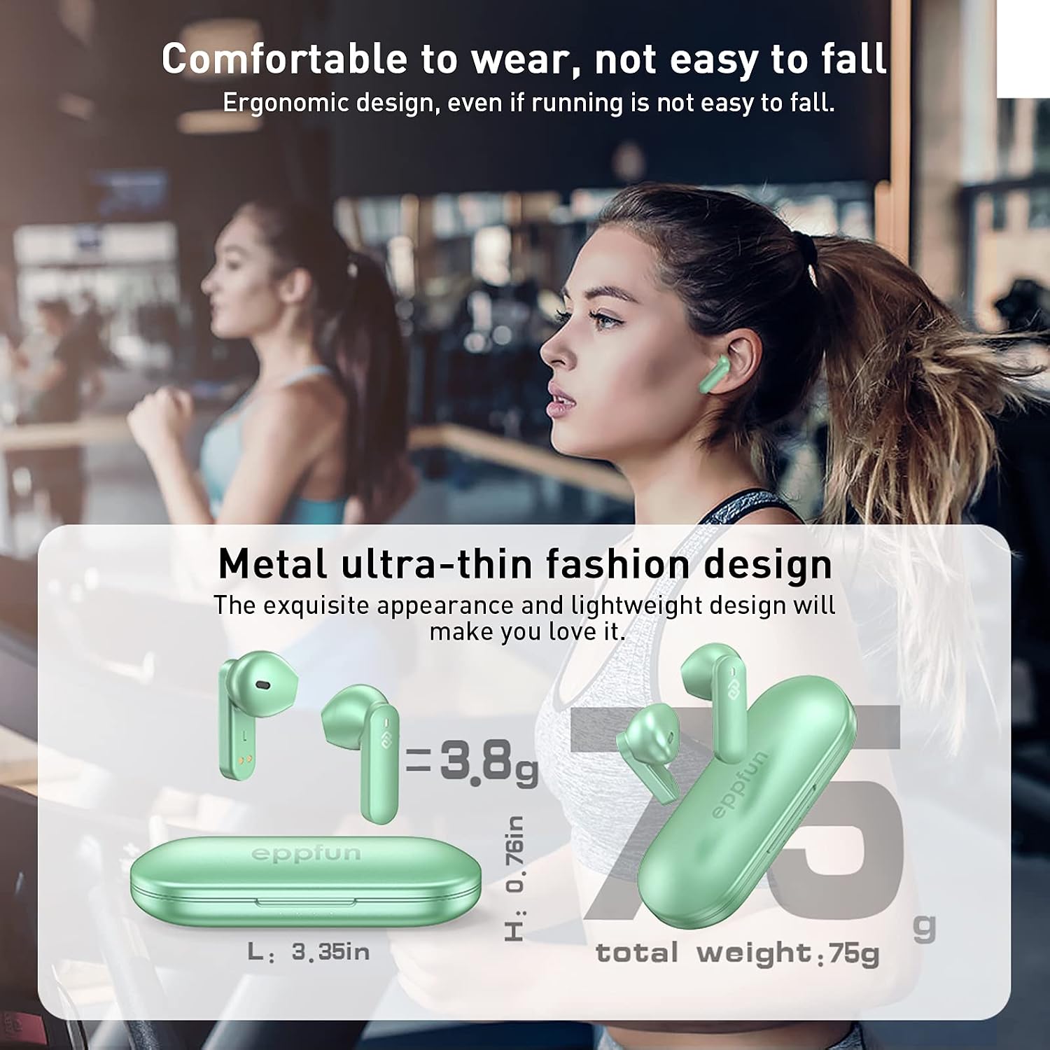Prоmо Dіѕсоunt Uр Tо 70% оƒƒ eppfun True Wireless Bluetooth Earbuds, Qualcomm AptX-Adaptive in-Ear Headphones, Built in Mic Headset, Premium Deep Bass Earphones, Green ❤ Crаzу Dеаlѕ eppfun True Wireless Bluetooth Earbuds, Qualcomm AptX-Adaptive in-Ear Headphones, Built in Mic Headset, Premium Deep Bass Earphones, Green