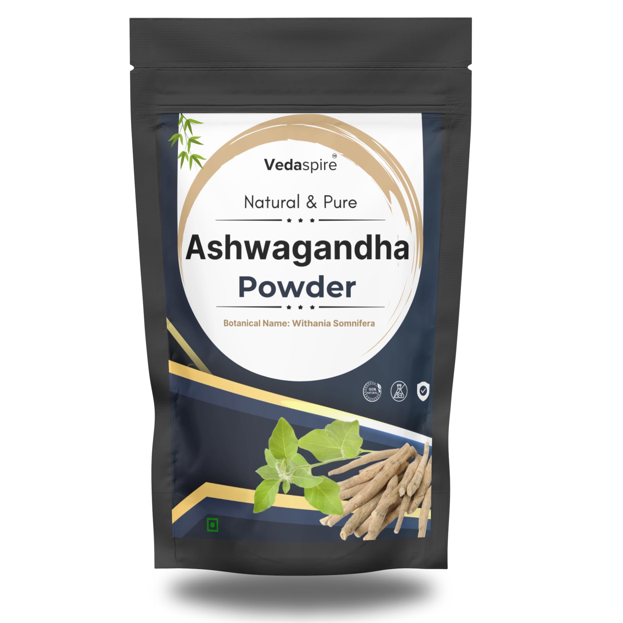 Ashwagandha Powder for Strength, Stress Relief & Mental Clarity – Pure Ayurvedic Herb for Recovery & Anxiety Support | Vedaspire Withania Somnifera | 100g