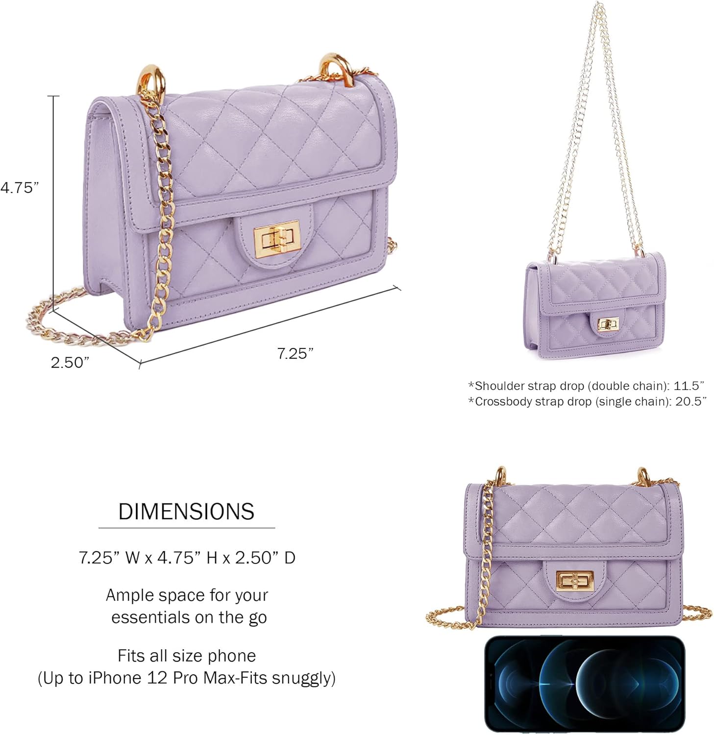 SG SUGU Small Quilted Crossbody Bag, Trendy Designer Mini Shoulder Bag, Phone Wallet Purse for Women - Image 4