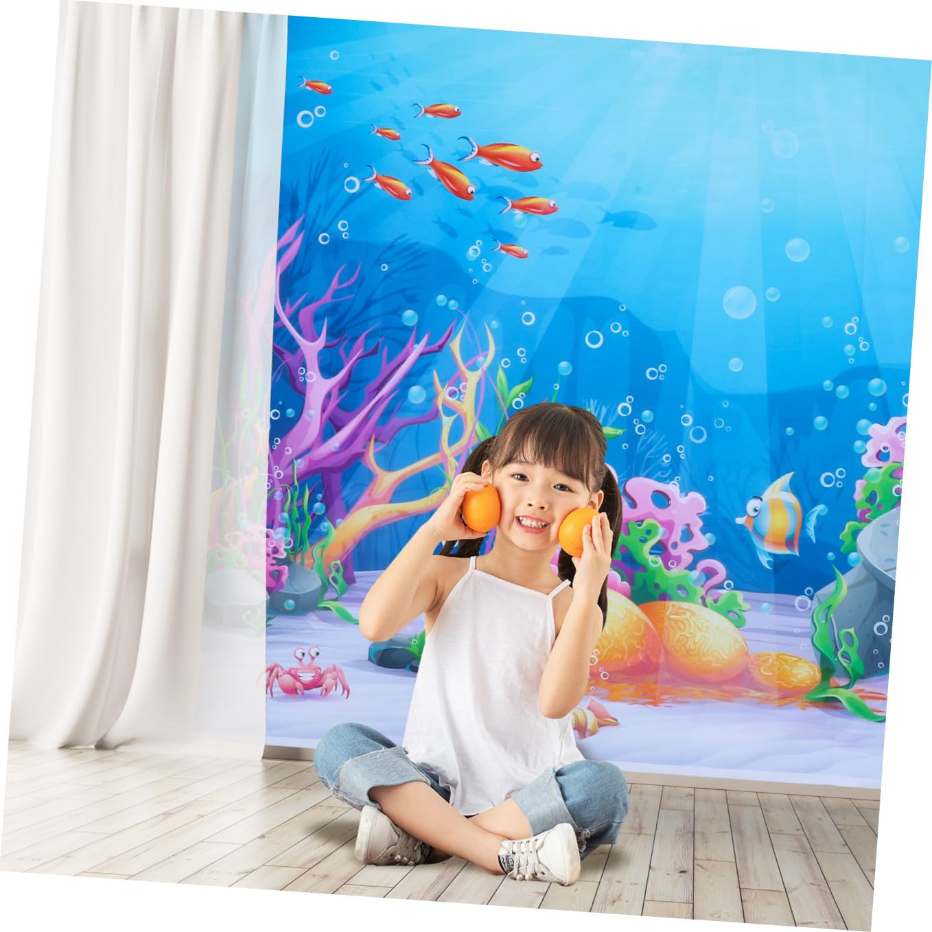 Amazon | KICHOUSE 水中背景布 海底世界写真撮影用タピストリー 多機能