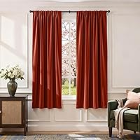 Vista 50 de Lazzzy - 2 paneles de cortinas opacas de terciopelo, con aislamiento térmico, con bolsillo para cortinero, para dormitorio, sala de estar