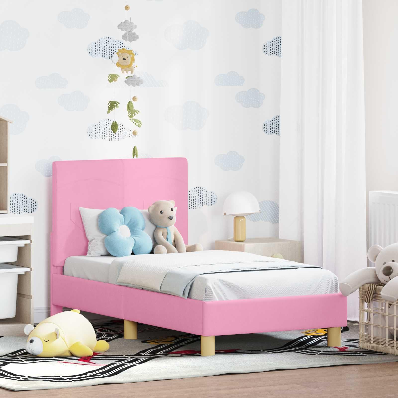 vidaXL Cadre de lit pour Tout-Petit avec tête de lit Rose 70 x 140 cm
