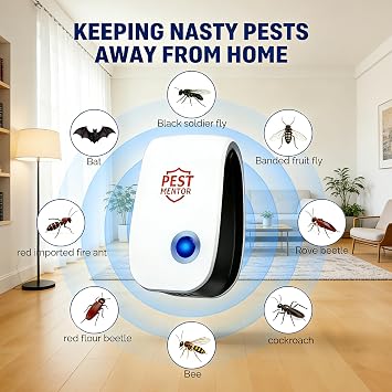 Ultrasonic Pest Repellent Plug-in, Rodent & Insect Repellent Device for Mice,Rats,Roaches,Ants,Spiders, Multi-Room Indoor Pest Control for Home Kitchen Office 10 Pack