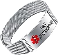 Vista 10 de Pulseras de alerta médica para hombres y mujeres, pulseras de identificación médica con grabado láser gratuito, banda de acero inoxidable ajustable