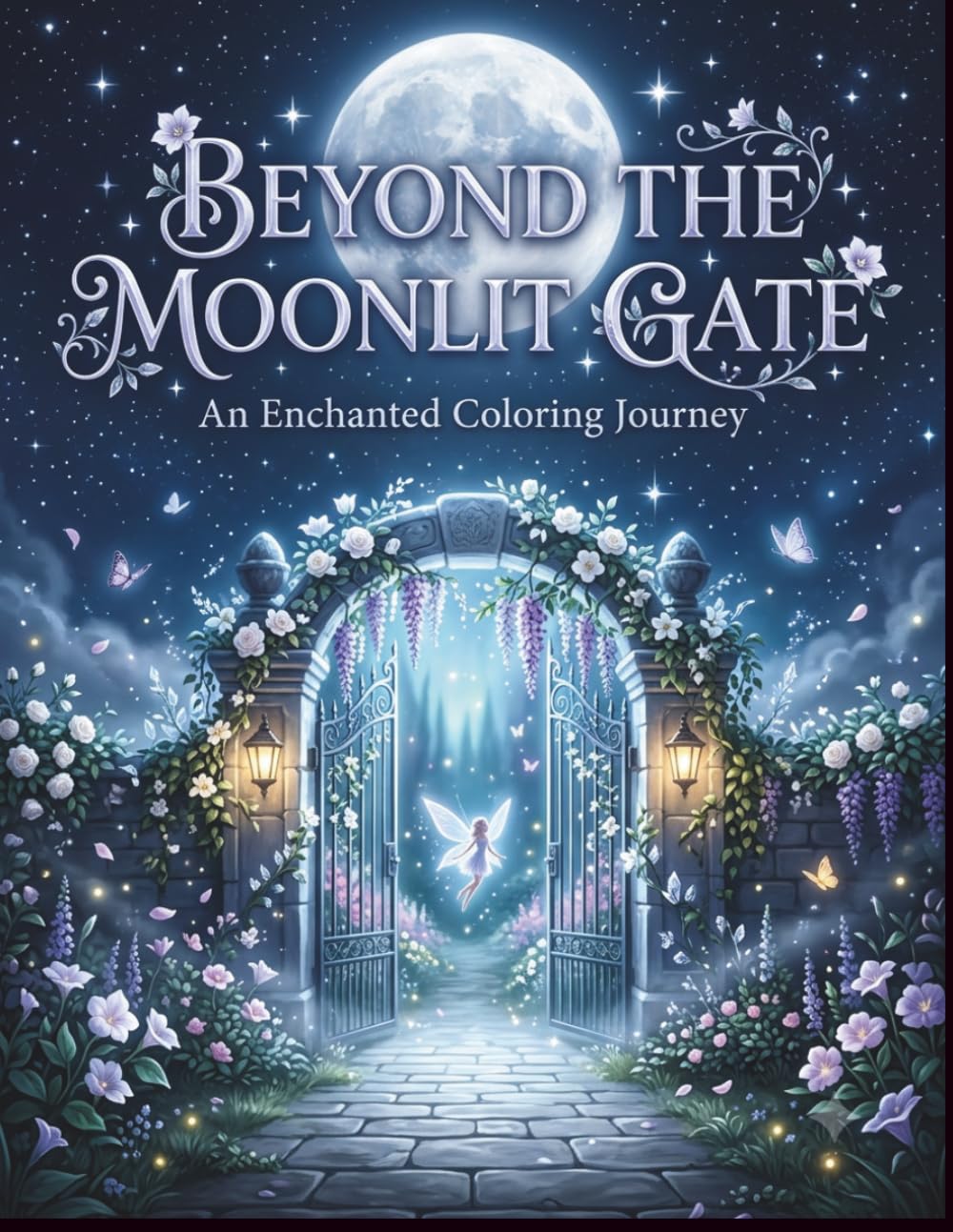Beyond the Moonlit Gate: An Enchanted Coloring Journey