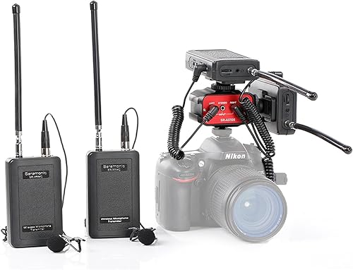 Saramonic Dual Kabelloses Lavalier Clip-on Mikrofon VHF Mikrofon Bundle mit Transmittern  Receiver und Audio Mixer fA r DSLR Kameras