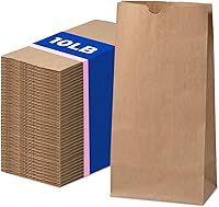 Vista 10 de Fit Meal Prep Paquete de 500 bolsas de almuerzo de papel marrón de 2 libras, 7.88 x 4.13 x 2.5 pulgadas, bolsas de papel kraft de alta calidad a